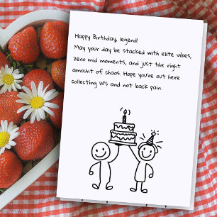Illustrated Sketch Cute Rizz Funny Birthday slang Card