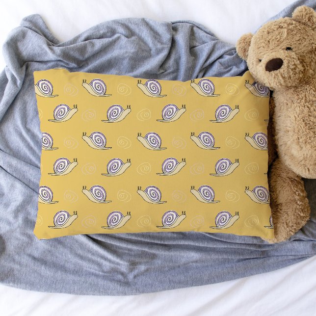 Illustrated Snails and Swirls Pattern Pillowcase (Snail Pattern Pillowcase)