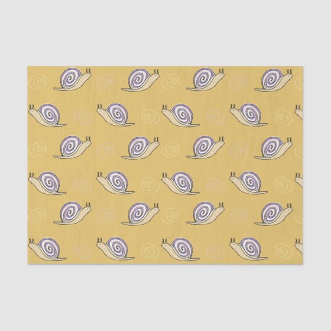Illustrated Snails and Swirls Pattern Tissue Paper (Front)