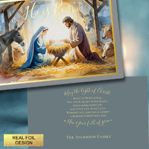 Illustrated Style Nativity Scene Holiday Card