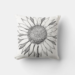 Illustrated Sunflower Cushion