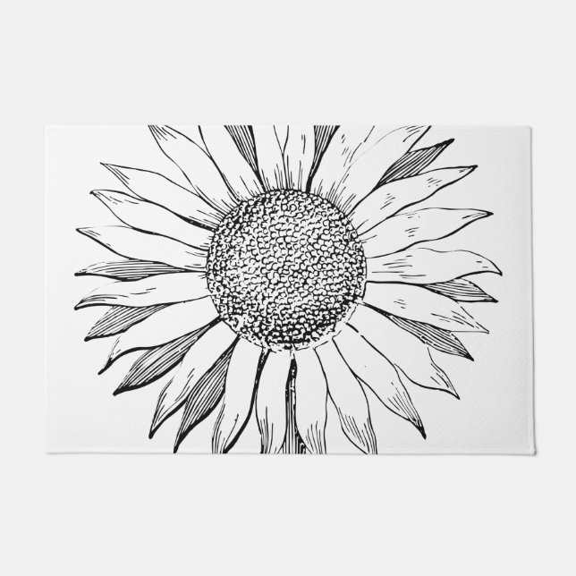 Illustrated Sunflower Doormat (Front)