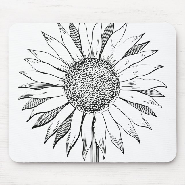 Illustrated Sunflower Mouse Mat (Front)