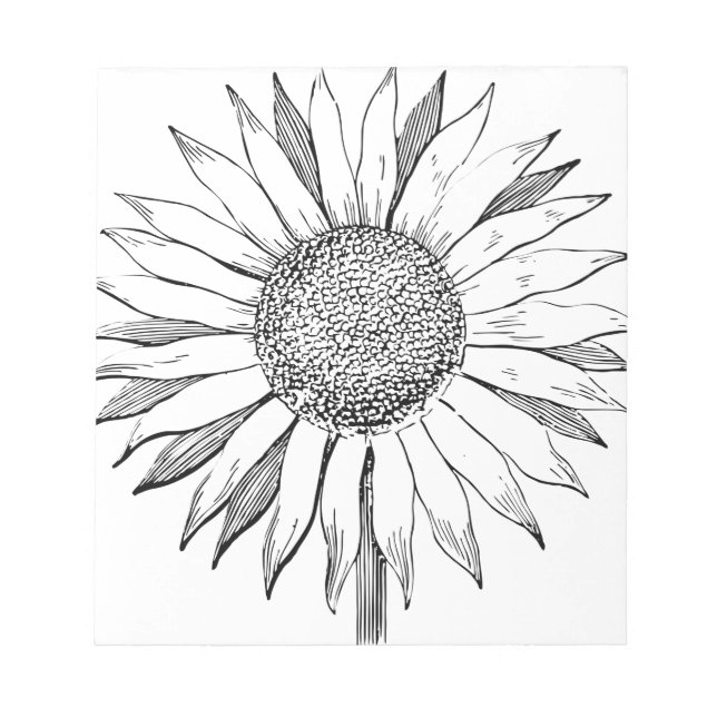 Illustrated Sunflower Notepad (Front)