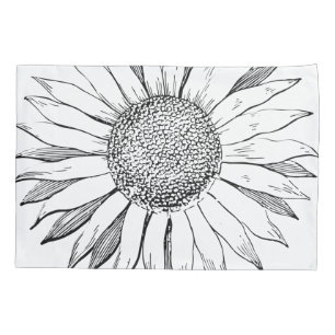 Illustrated Sunflower Pillowcase