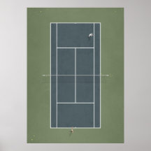 Illustrated Tennis Court from above