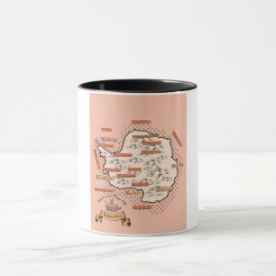 Illustrated Travel map Antarctica Mug