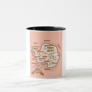 Illustrated Travel map Antarctica Mug