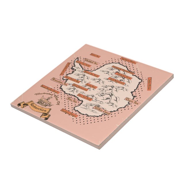 Illustrated Travel map Antarctica Tile (Side)