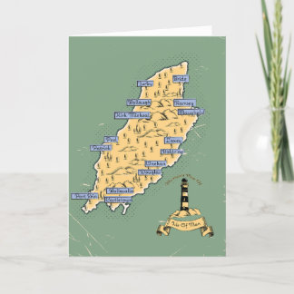 Illustrated Travel map Isle Of Man Invitation