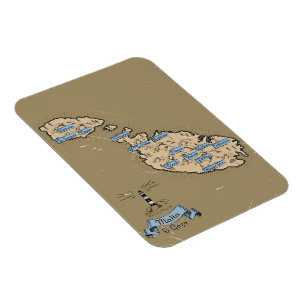 Illustrated Travel map Malta Magnet