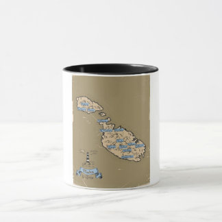 Illustrated Travel map Malta Mug