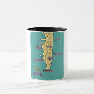 Illustrated Travel map Of Gibraltar Mug
