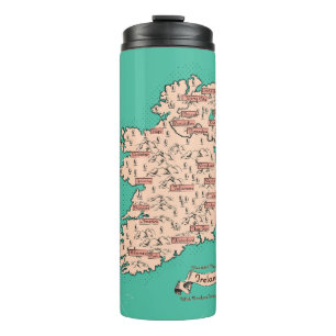 Illustrated Travel map of Ireland Thermal Tumbler