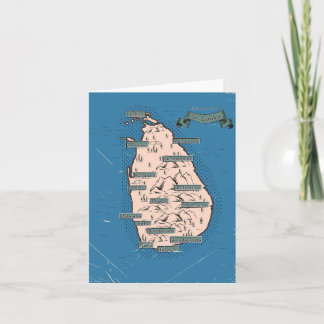 Illustrated Travel map Of Sri Lanka Invitation