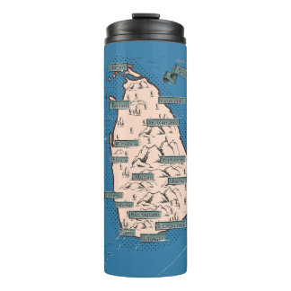 Illustrated Travel map Of Sri Lanka Thermal Tumbler