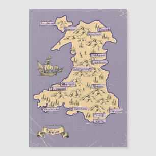Illustrated Travel map of Wales