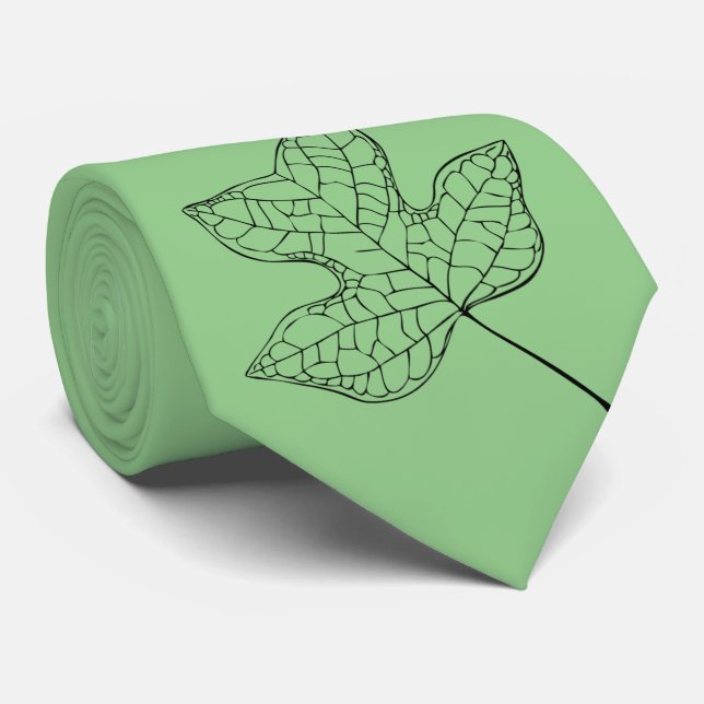 Illustrated Tulip Tree Leaf Tie (Rolled)