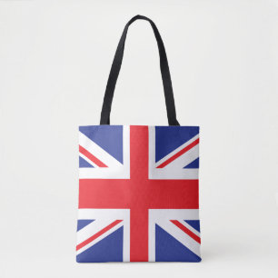 Illustrated version of the british flag tote bag