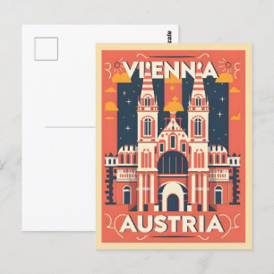 Illustrated Vienna city austria gifts  Postcard
