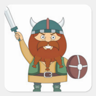 Illustrated Viking Square Sticker