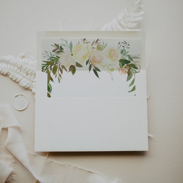 Illustrated Watercolor Floral Wedding Invitation Envelope (Creator Uploaded)