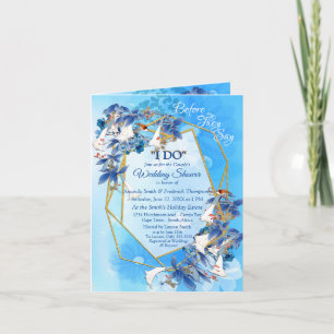 Illustrated Watercolor Moon-flower Couple Shower Invitation