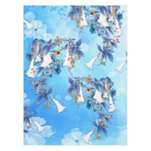 Illustrated  Watercolor Moon-flower   Tablecloth