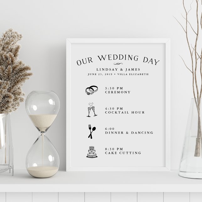 Illustrated Wedding Day Schedule Poster (Creator Uploaded)