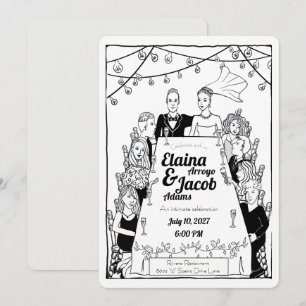 Illustrated Wedding Guests Invitation