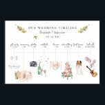 Illustrated Wedding Itinerary Timeline Welcome  Poster<br><div class="desc">You want to make sure all of your wedding-day details are just right. And you should start with the first piece of decor your guests will see: your welcome sign! And these welcome signs aren't just for show; they also provide an important service for your guests. Many couples use them...</div>