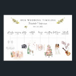 Illustrated Wedding Itinerary Timeline Welcome  Poster<br><div class="desc">You want to make sure all of your wedding-day details are just right. And you should start with the first piece of decor your guests will see: your welcome sign! And these welcome signs aren't just for show; they also provide an important service for your guests. Many couples use them...</div>