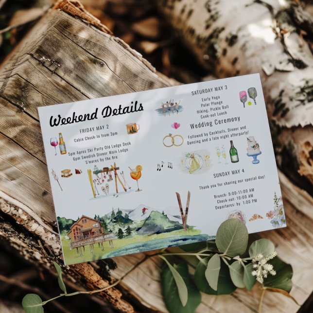 Illustrated Wedding Map Itinerary  Invitation (Creator Uploaded)