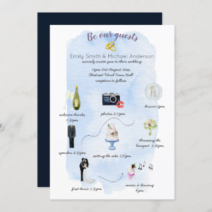 Illustrated Wedding Timeline Invitation Program