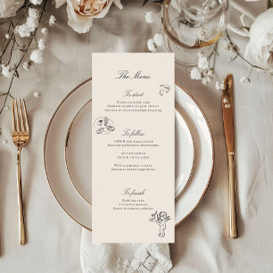 Illustrated Whimsical Wedding Menu