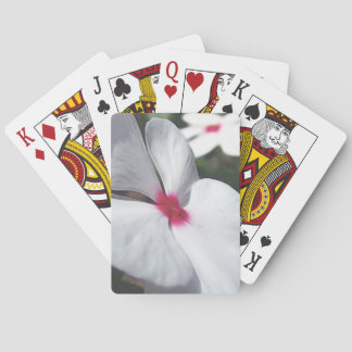 Illustrated White Flower with Pink Centre Playing Cards