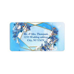 Illustrated White Watercolor Moon flower Label