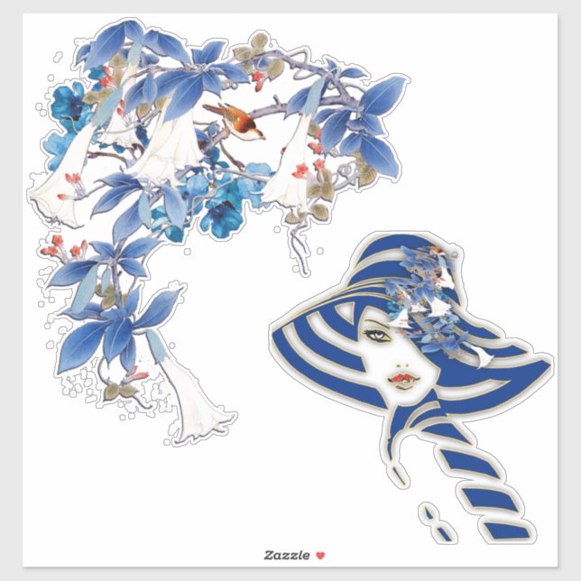 Illustrated  White Watercolor Moonflower (Sheet)