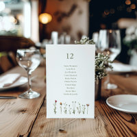 Illustrated Wild Flowers Seating Chart