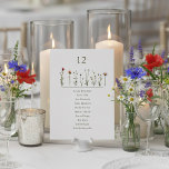 Illustrated Wildflowers numerical Seating Chart Invitation<br><div class="desc">Add a touch of natural beauty to your wedding reception with this Wild Flowers Seating Chart. The charming design features a variety of vibrant wildflowers,  creating a whimsical and enchanting atmosphere. Add to the chart with your guests' names and table assignments to ensure a seamless seating arrangement.</div>