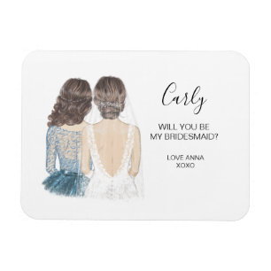 Illustrated Will you be my bridesmaid magnet