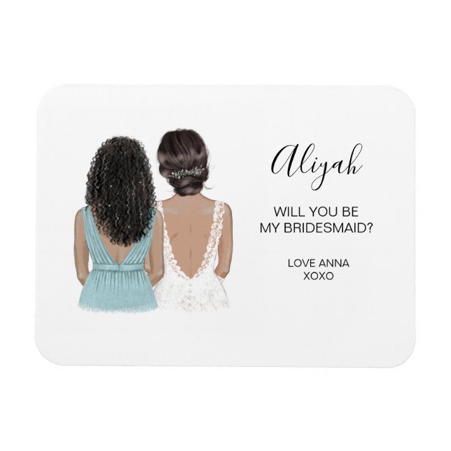 Illustrated Will you be my bridesmaid magnet (Horizontal)