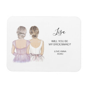 Illustrated Will you be my bridesmaid magnet