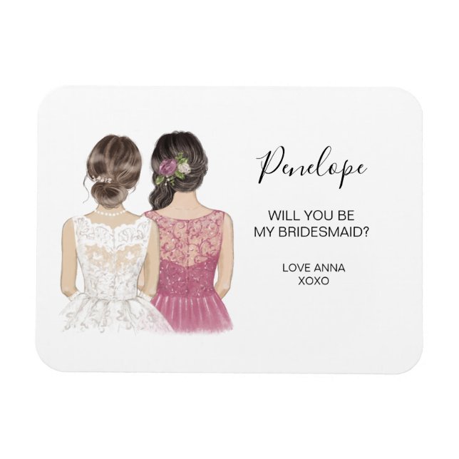 Illustrated Will you be my bridesmaid magnet (Horizontal)