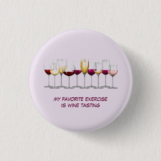 Illustrated Wine Glasses 3 Cm Round Badge (Front)