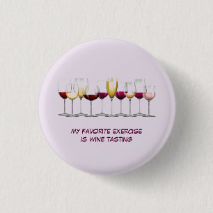 Illustrated Wine Glasses 3 Cm Round Badge