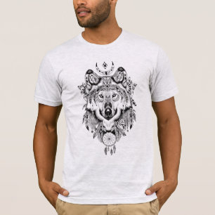 Illustrated Wolf Dream catcher T-Shirt