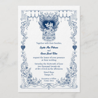 Illustrated Woodland Wedding Invitation