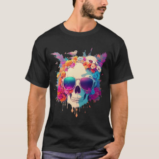 illustration a Dead Skull wearing trendy sunglasse T-Shirt