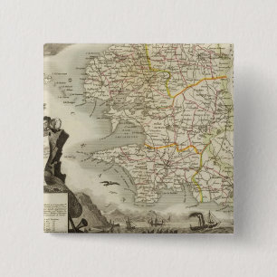 Illustration Atlas Maps 15 Cm Square Badge